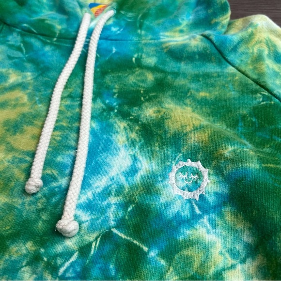Big Bud Press Green & Blue Tie-dye Sweatshirt Hoodie Size P/XXXS - Picture 3 of 5
